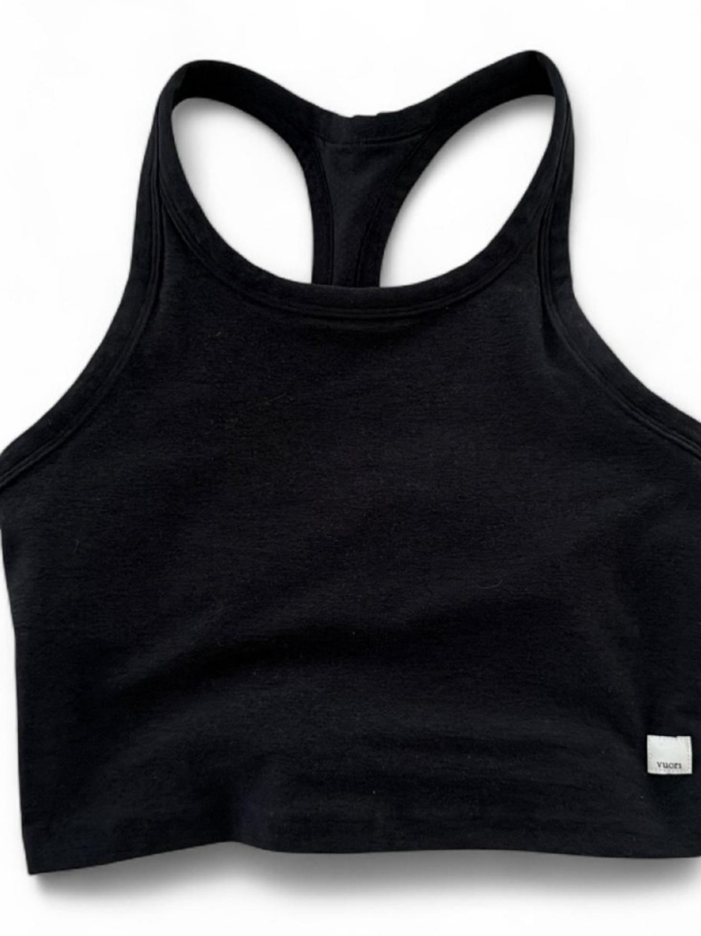 Vuori Black Elevation Racerback Crop Tank Size Small